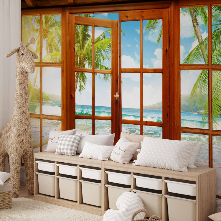 Photo Wallpaper Moment of Pleasure - View from the Window of Green Islands and Blue Sea 61672 additionalImage 7