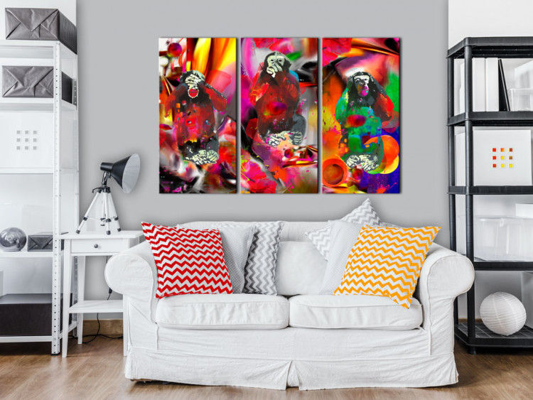 Canvas Crazy Monkeys - triptych 88972 additionalImage 3