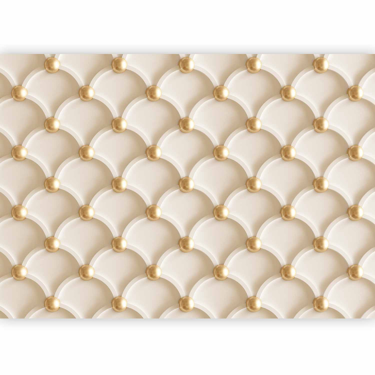 Photo Wallpaper Perfect harmony - trendy quilted beige pattern with gold ornaments 97572 additionalImage 1