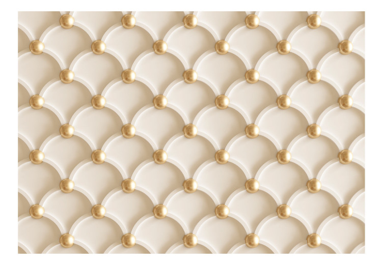 Photo Wallpaper Perfect harmony - trendy quilted beige pattern with gold ornaments 97572 additionalImage 1