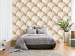 Photo Wallpaper Perfect harmony - trendy quilted beige pattern with gold ornaments 97572