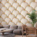Photo Wallpaper Perfect harmony - trendy quilted beige pattern with gold ornaments 97572