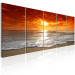 Canvas Print Red Sky (5-piece) - Sunset on Sandy Beach 105782 additionalThumb 2