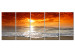Canvas Print Red Sky (5-piece) - Sunset on Sandy Beach 105782