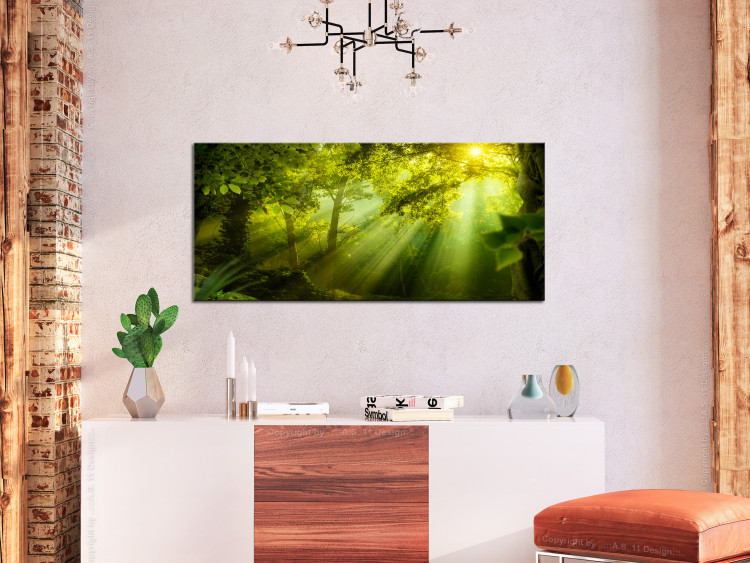 Canvas Print In the Sunlight (1-part) Narrow - Fairy Landscape of Green Forest 108082 additionalImage 3