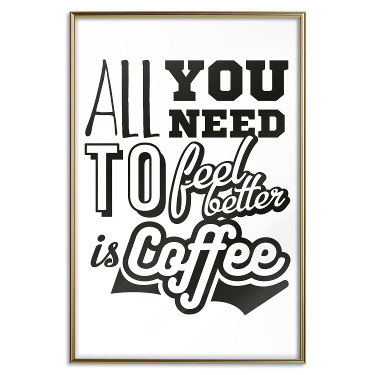 Poster All You Need is Coffee - simple composition with black and white texts 114682 additionalImage 16