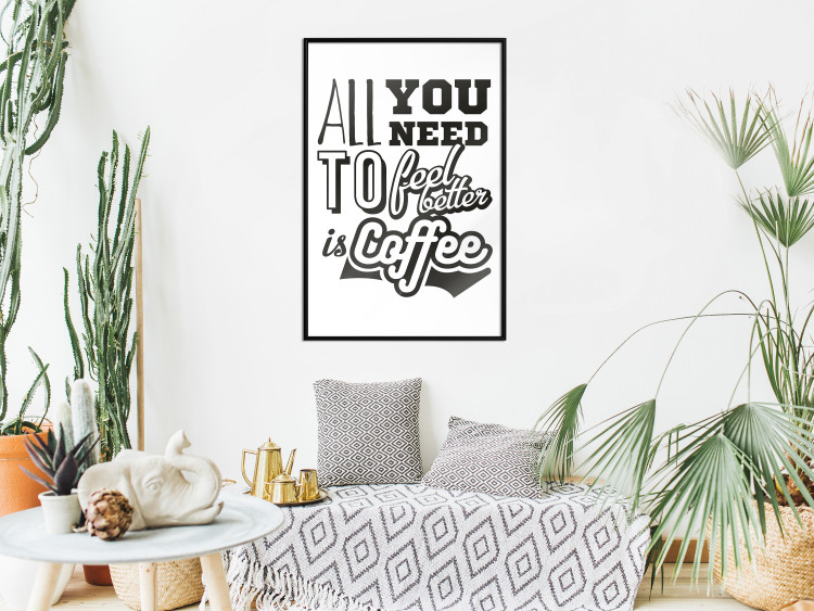 Poster All You Need is Coffee - simple composition with black and white texts 114682 additionalImage 4