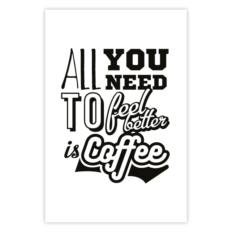 Poster All You Need is Coffee - simple composition with black and white texts 114682 additionalImage 26