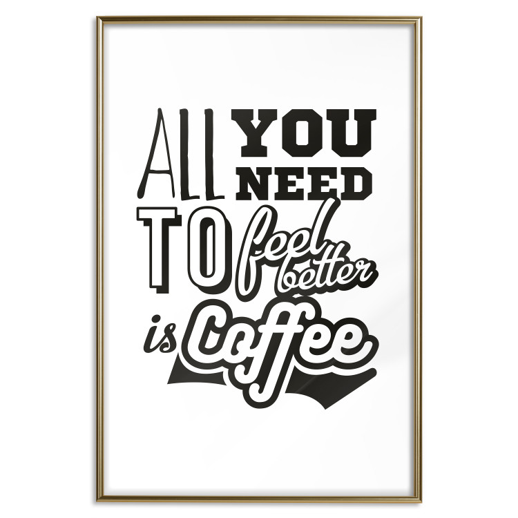 Poster All You Need is Coffee - simple composition with black and white texts 114682 additionalImage 17