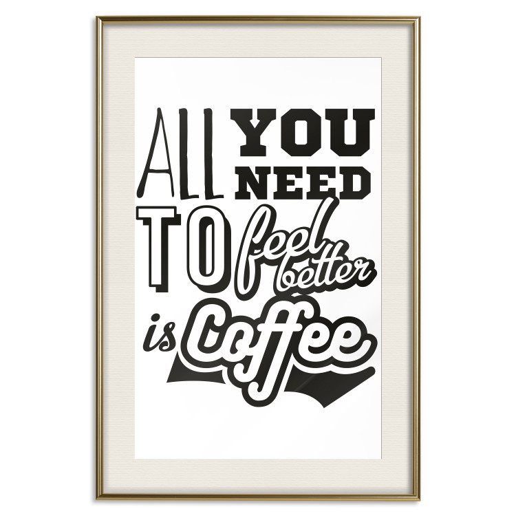 Poster All You Need is Coffee - simple composition with black and white texts 114682 additionalImage 19
