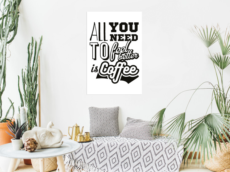 Poster All You Need is Coffee - simple composition with black and white texts 114682 additionalImage 23