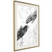 Wall Poster Extend Your Hand - black and white abstraction with plant motif on marble background 117282 additionalThumb 2
