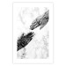Wall Poster Extend Your Hand - black and white abstraction with plant motif on marble background 117282 additionalThumb 25
