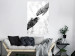 Wall Poster Extend Your Hand - black and white abstraction with plant motif on marble background 117282 additionalThumb 23