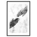 Wall Poster Extend Your Hand - black and white abstraction with plant motif on marble background 117282 additionalThumb 17