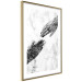 Wall Poster Extend Your Hand - black and white abstraction with plant motif on marble background 117282 additionalThumb 8