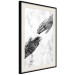 Wall Poster Extend Your Hand - black and white abstraction with plant motif on marble background 117282 additionalThumb 3