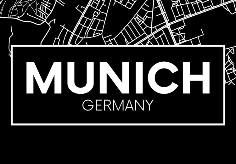 Canvas Print Munich - a minimalistic black and white map of the German metropolis 118082 additionalImage 4