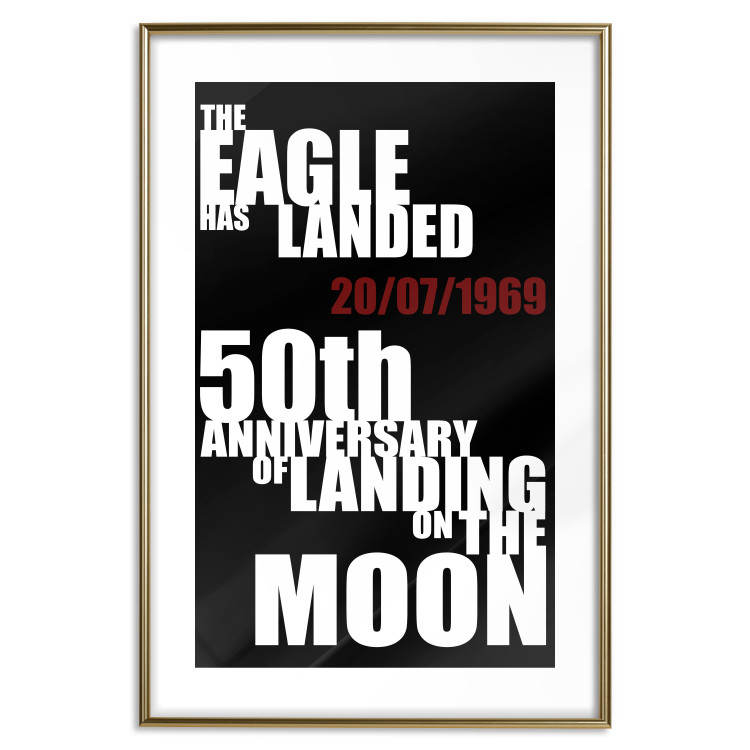 Poster Moon Landing - black and white English text with red date 123182 additionalImage 14