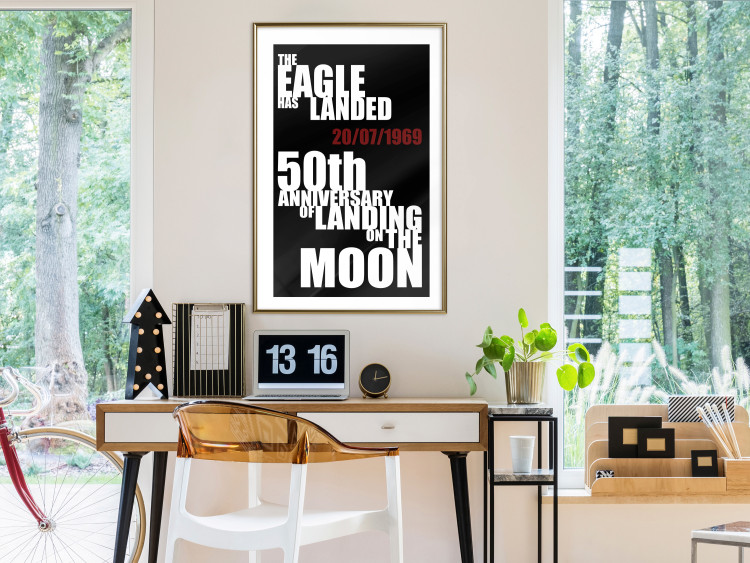 Poster Moon Landing - black and white English text with red date 123182 additionalImage 13