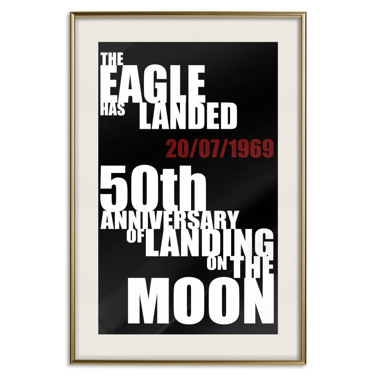 Poster Moon Landing - black and white English text with red date 123182 additionalImage 19