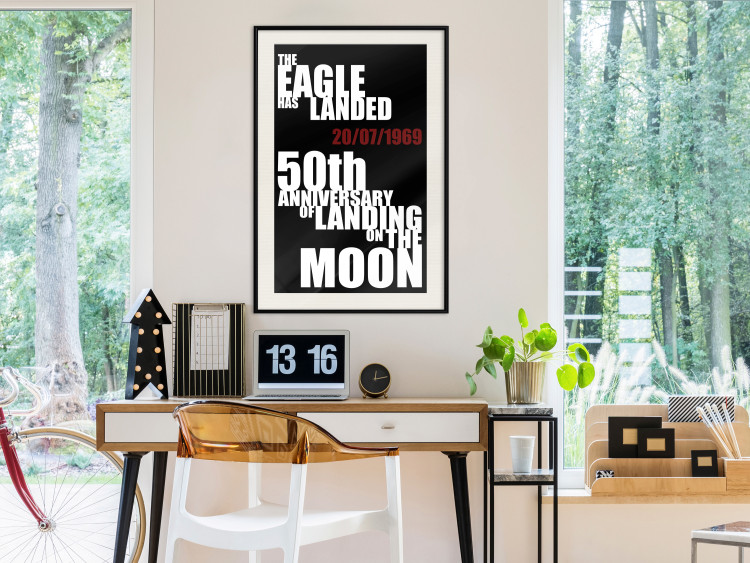 Poster Moon Landing - black and white English text with red date 123182 additionalImage 22