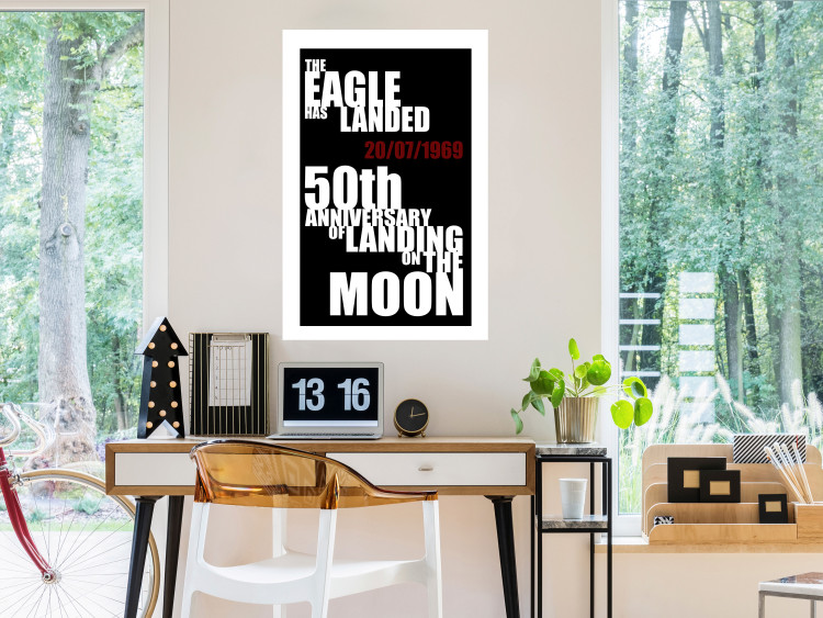 Poster Moon Landing - black and white English text with red date 123182 additionalImage 4