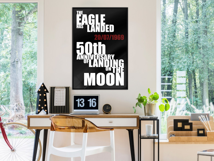 Poster Moon Landing - black and white English text with red date 123182 additionalImage 3
