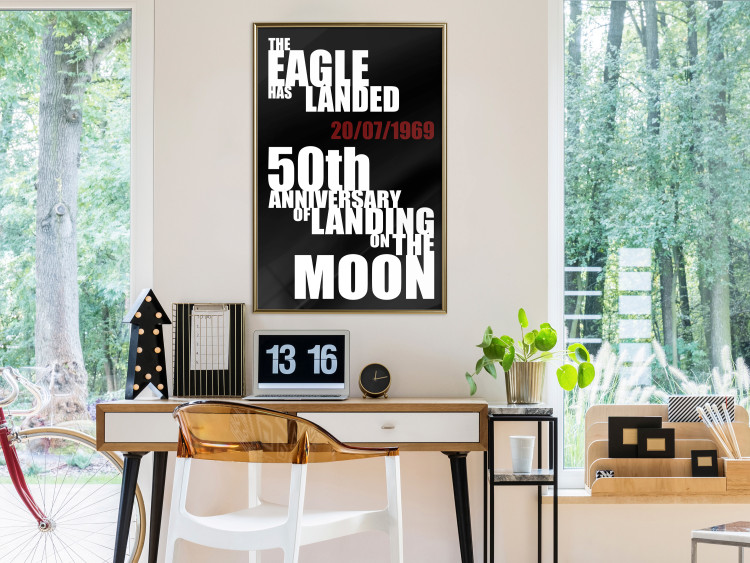 Poster Moon Landing - black and white English text with red date 123182 additionalImage 7