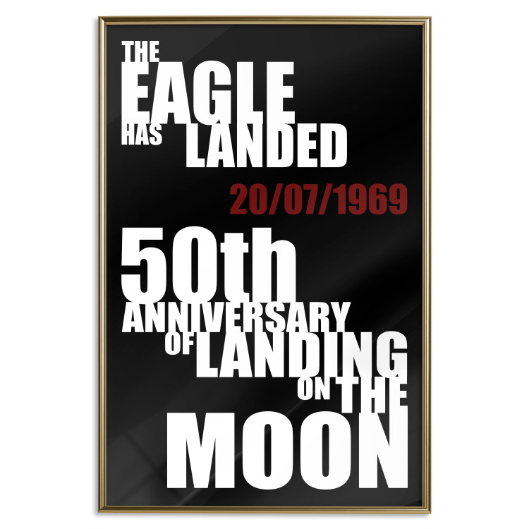 Poster Moon Landing - black and white English text with red date 123182 additionalImage 16