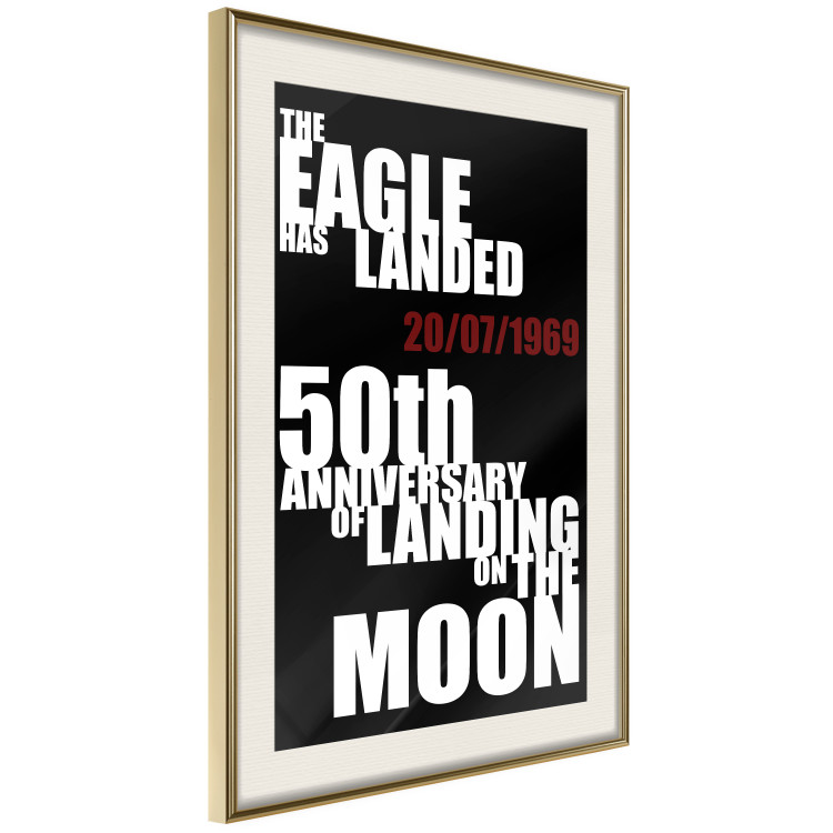 Poster Moon Landing - black and white English text with red date 123182 additionalImage 2