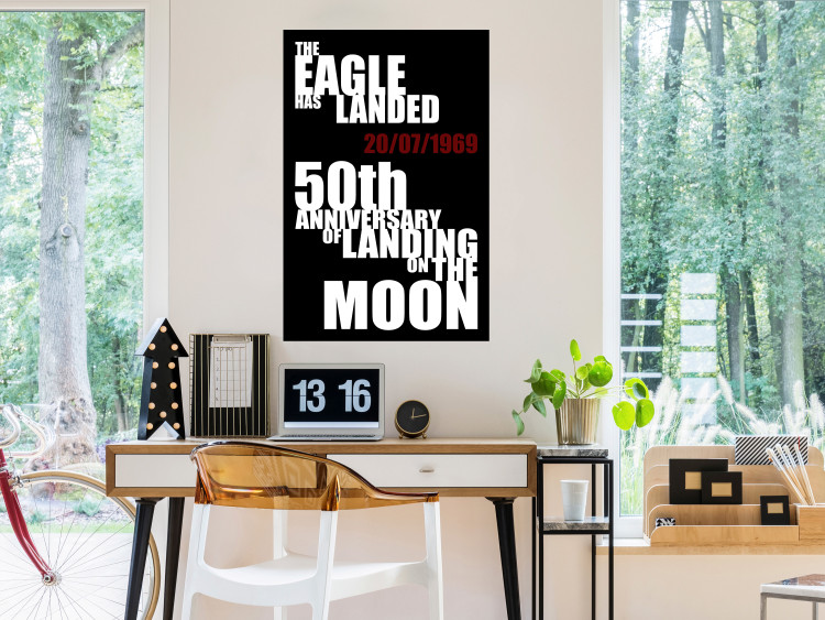 Poster Moon Landing - black and white English text with red date 123182 additionalImage 17