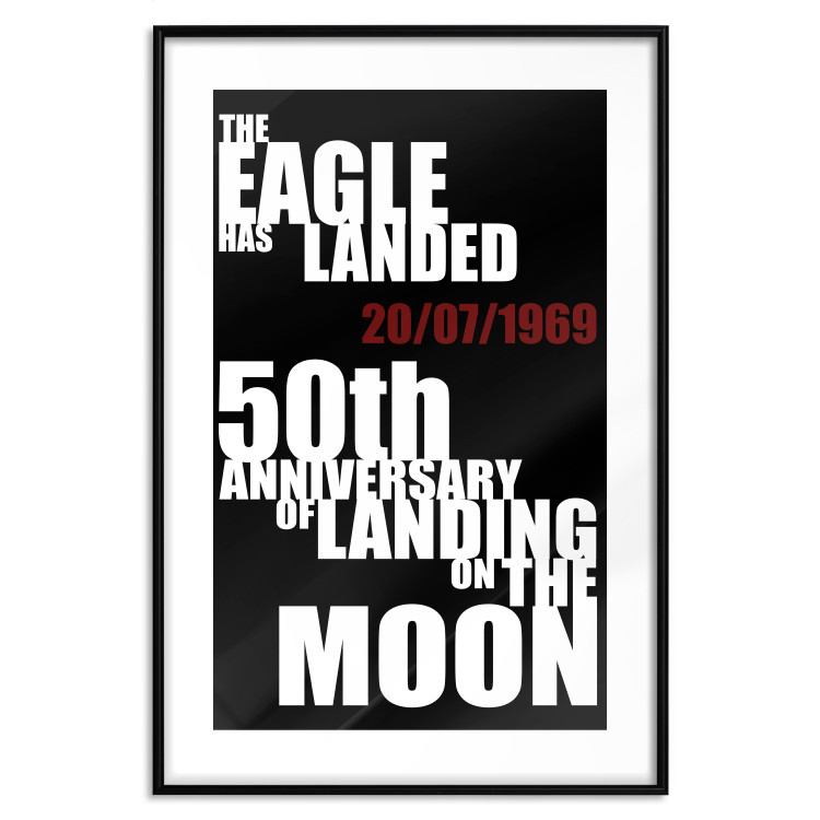 Poster Moon Landing - black and white English text with red date 123182 additionalImage 17