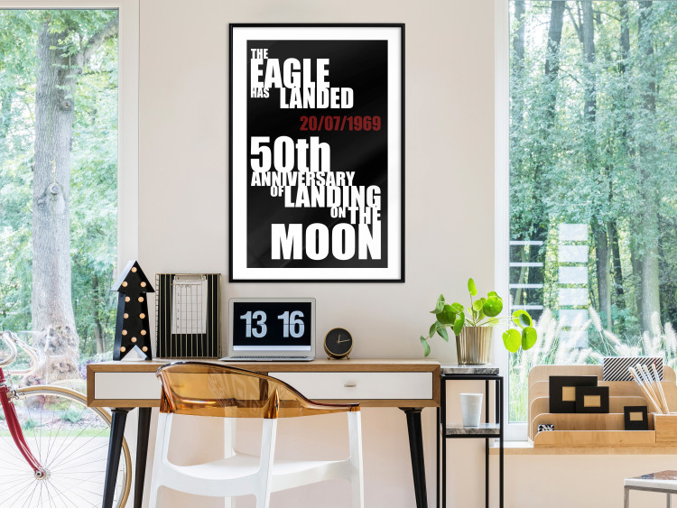 Poster Moon Landing - black and white English text with red date 123182 additionalImage 6