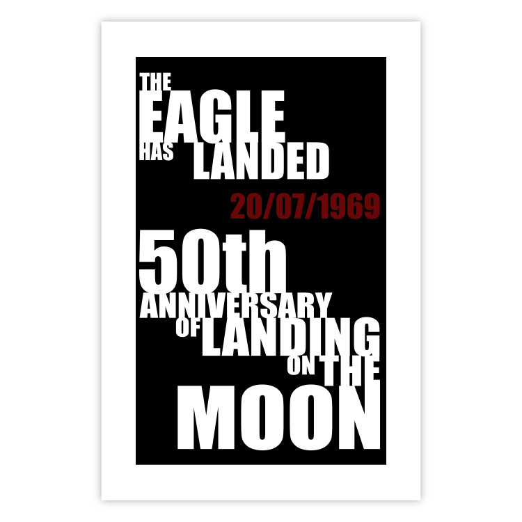 Poster Moon Landing - black and white English text with red date 123182 additionalImage 25
