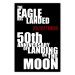 Poster Moon Landing - black and white English text with red date 123182