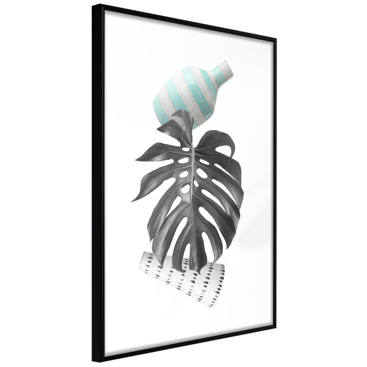 Poster Face of Art - abstraction with leaf and two vases on white background 123282 additionalImage 11