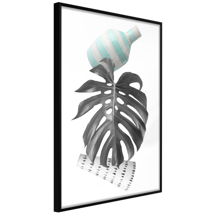 Poster Face of Art - abstraction with leaf and two vases on white background 123282 additionalImage 10