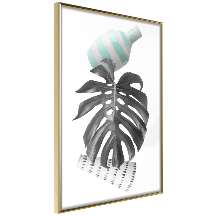 Poster Face of Art - abstraction with leaf and two vases on white background 123282 additionalImage 12
