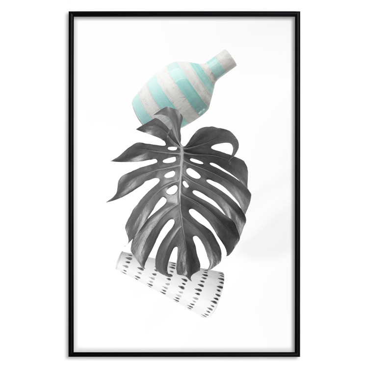 Poster Face of Art - abstraction with leaf and two vases on white background 123282 additionalImage 15