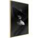 Wall Poster Mysterious Woman - black and white portrait of a woman with a large hat 123482 additionalThumb 12