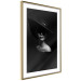 Wall Poster Mysterious Woman - black and white portrait of a woman with a large hat 123482 additionalThumb 6
