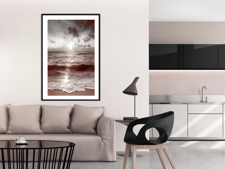 Poster Dream - beach and sea waves landscape against sky and sunlight 123882 additionalImage 4
