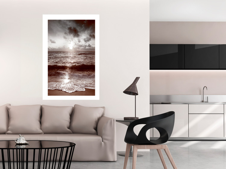 Poster Dream - beach and sea waves landscape against sky and sunlight 123882 additionalImage 4