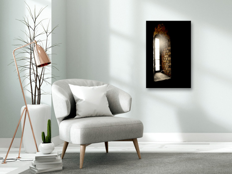 Canvas Art Print Window in the tower - photo of Gothic architecture with narrow window 124382 additionalImage 3