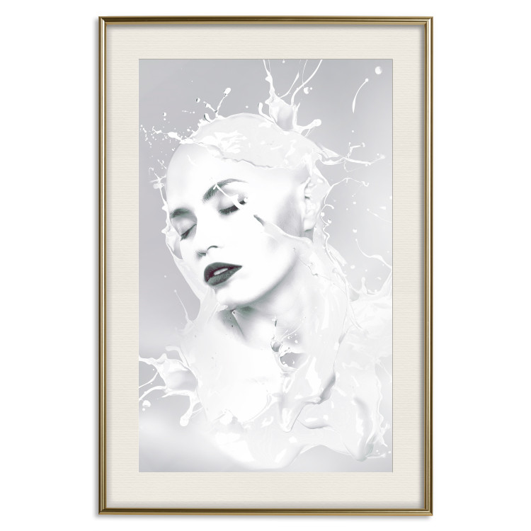 Poster Milky Queen - black and white abstraction of a woman in milk form 124482 additionalImage 19