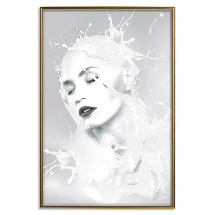 Poster Milky Queen - black and white abstraction of a woman in milk form 124482 additionalImage 16