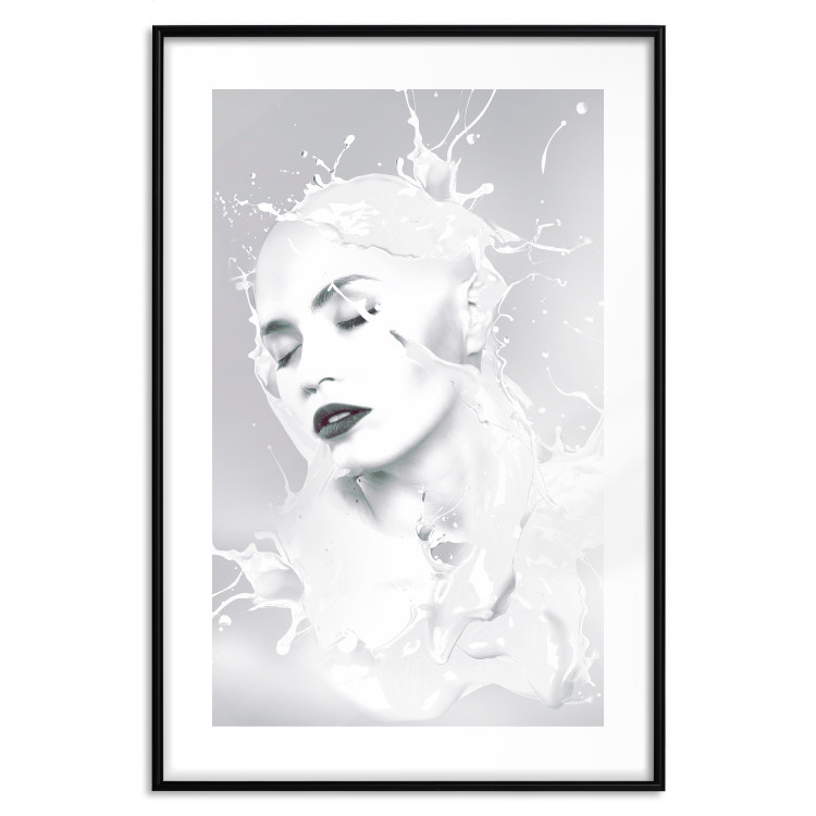 Poster Milky Queen - black and white abstraction of a woman in milk form 124482 additionalImage 17