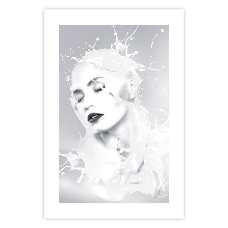 Poster Milky Queen - black and white abstraction of a woman in milk form 124482 additionalImage 19