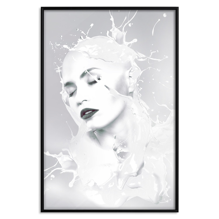 Poster Milky Queen - black and white abstraction of a woman in milk form 124482 additionalImage 18